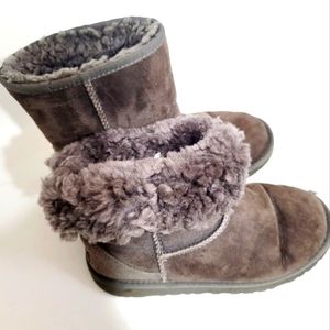 Ugg Grey Suede Faux fur EUC boots classic Size 5 Australia